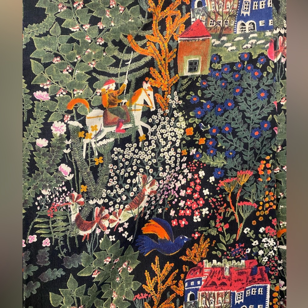 Vintage Collection Toussaint Folk Midi Skirt Cottagecore Whimsical Art to Wear - Picture 12 of 12